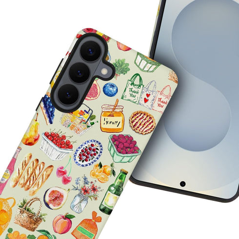 Generic S26 Case for Samsung Galaxy Plus,Camera Protection Soft Frosted Phone Case - Aesthetic Fruit Vegetables