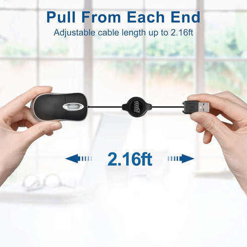EEEKit Ultra Compact Black 3-Button USB Mouse, 3 x 1.57 x 0.98 in
