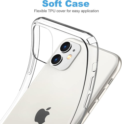 Compatible with iPhone 11 Case, Clear TPU Shockproof Bumper Cover, Anti-Scratch Protective Slim Thin Case for 11 6.1inch
