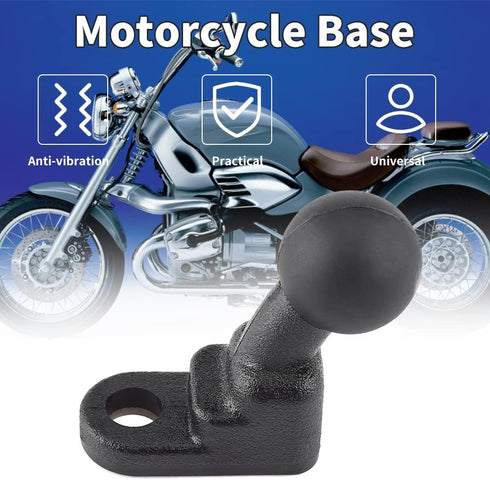 Keenso Universal Motorcycle Mirror Base Mounts Bracket - Fixed Base Ball Holder, GPS Windshield Mount with 10mm Hole