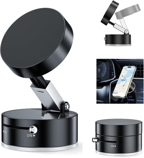 TUTGLOBAL Vacuum Suction Magnetic Car Phone Holder Mount Fit All Phones,Adjustable Phone Holders