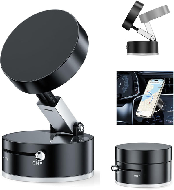 TUTGLOBAL Vacuum Suction Magnetic Car Phone Holder Mount Fit All Phones,Adjustable Phone Holders
