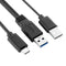 xiwai Type-C USB-C to USB 3.0 Male & USB 2.0 Dual Power Data Y Cable for Laptop & Hard Disk