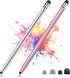 2 Pack Stylus Pens for Touch Screens, High Sensitivity Capacitive Stylus Pen with 4 Rubber Tips (Silver, Rose Gold)