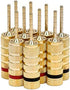 Monoprice 9438 Gold Plated Speaker Pin Plugs - 5 Pairs - Pin Screw Type for Speaker Wire, Home Theater, Wall Plates