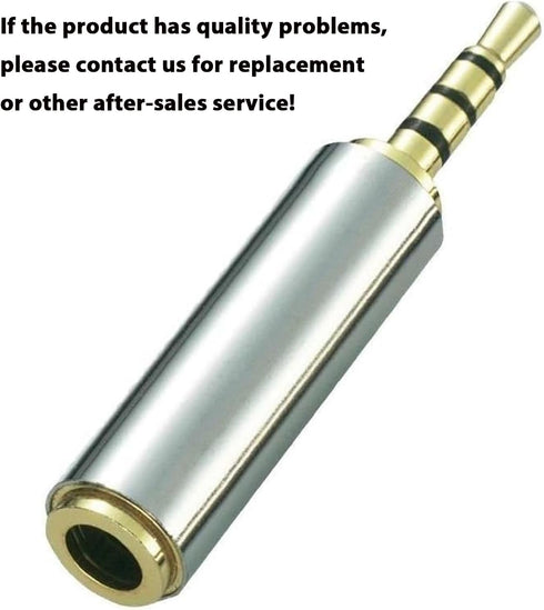 Adhiper 2.5mm Male to 3.5mm Female Audio Adapter, Gold Plated Aux Plug Splitter, 3 Ring Jack Support (2 Pack)