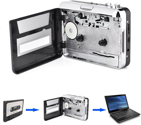 Sanpyl Cassette MP3 Cassette MP3 to Converter, Tape Player USB Tape to PC CD Switcher Converter Capture Audio Music