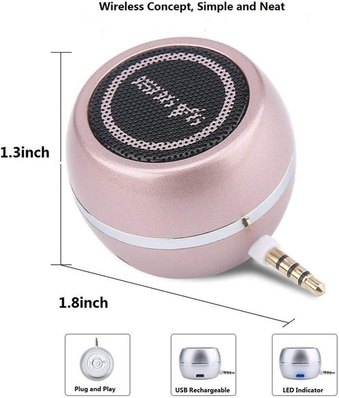 Mini Portable Speaker with 3.5mm Aux Input Jack, 3W Mobile Phone Line-in Speaker for iPhone, iPad, Gifting for