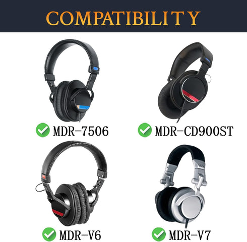 SOULWIT Earpads Replacement Ear Pads Cushions for Sony MDR-7506 MDR-V6 MDR-V7 MDR-CD900ST Monitor Headphones - 7506 MF