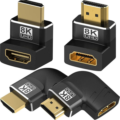 Warmstor 4 Pack 8K HDMI 2.1 Male to Female Adapter Connector Up Down