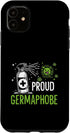 Funny Germ Nerd Spray Gift Idea Proud Germaphobe Funny Disinfectant Lover Case for iPhone 11