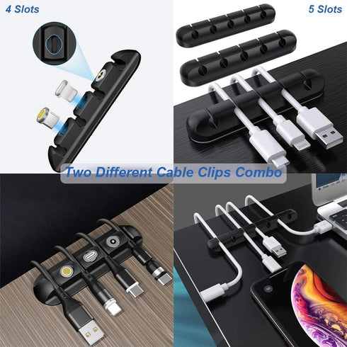 OCYCLONE Cell Phone Stand + 2 PCS Cable Organizer, Adjustable iPhone Stand for Desk, Foldable Holder for 4.7"-13"