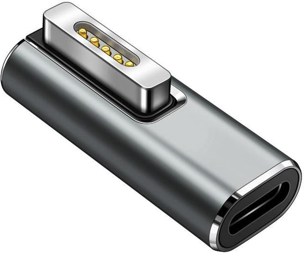 Magnetic USB C Female to Mag-Safe 2 T Tip Male Adapter, 100W PD Power Charger for MacBook Pro Air