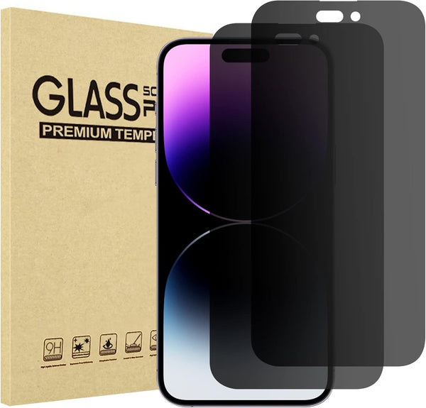 ProCase 2 Pack Privacy Screen Protector for iPhone 14 Pro Max 2022, 9H Anti Spy Dark Tempered Glass, Case Friendly,