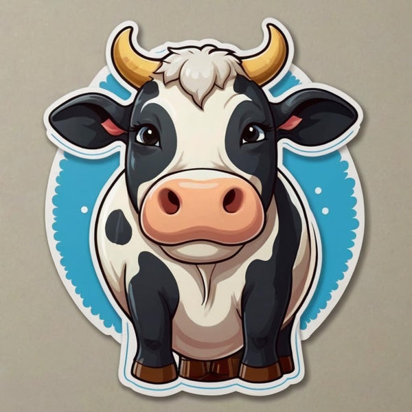 Acatalepsy Sticker Cute Dairy Cow Stickers for Water Bottle 2in, Waterproof Vinyl Kawaii Animal