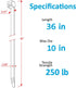 ANOSON 36 inch (50 Pack), 250 lb Large Zip Ties Long Zip Ties Heavy Duty with Tensile Strength, Big Cable Ties, Black