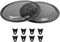 Unifizz 2pcs Car Audio Speaker Subwoofer Metal Waffle Grill Cover, Black Protector with Rubber Edge and Clips, 6.5 Inch