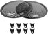 Unifizz 2pcs Car Audio Speaker Subwoofer Metal Waffle Grill Cover, Black Protector with Rubber Edge and Clips, 6.5 Inch