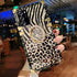 Samsung Galaxy A52 Trunk Case, Cute Leopard Pattern Gold Glitter Bling Soft Cover with Finger Ring Grip Kickstand