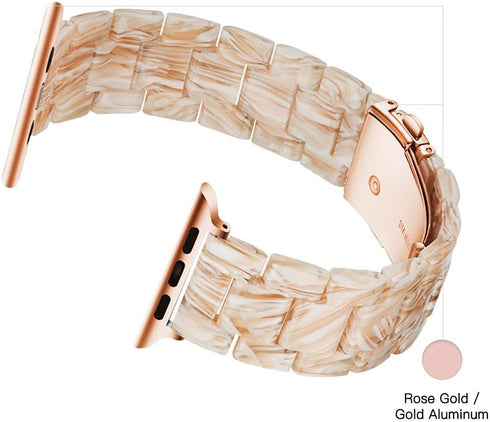 Light Apple Watch Band, Fashion Resin for Series 10 9 8, Compatible with 40mm for Women, Silky White