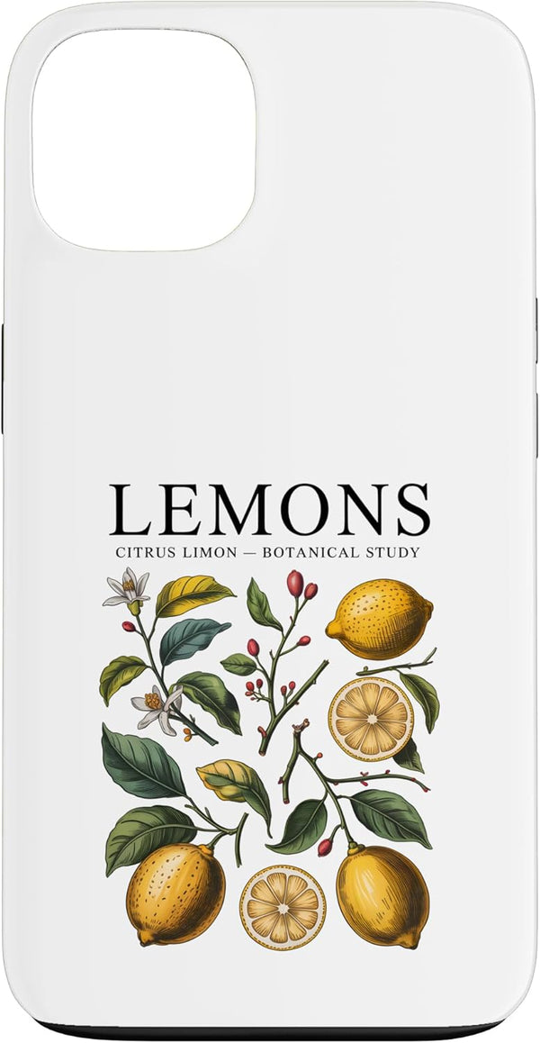 Vintage Botanical Fruit and Garden Art Lemon Botanical Study Print Citrus Limon Vintage Fruit Case for iPhone 13