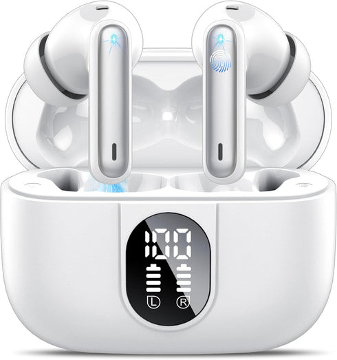 Wireless Earbuds, 2024 Bluetooth 5.3 Headphones, HiFi Stereo Earphones, 40H Playtime, IP7 Waterproof
