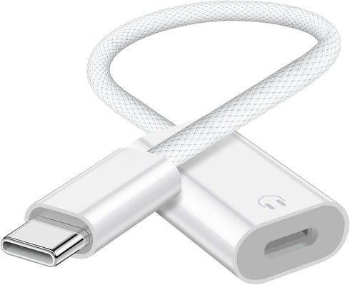 USB C to Lightning Audio Adapter, Type C Male to Lightning Female Converter for iPhone 15/15Pro