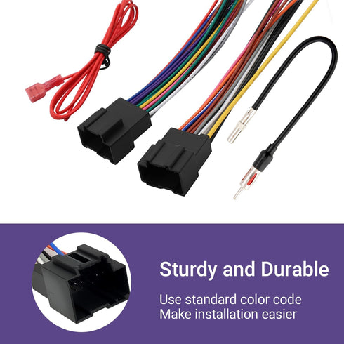 YYTQP 2006-2013 (4 Radio Wiring Harness Connector, Antenna Adapter Compatible with GMC Sierra Chevy Impala Buick