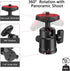 Universal 1/4" Swivel Mini Ball Head Screw Tripod Mount with Hot Shoe Mount, 360° Panoramic Rotating Base Adapter