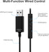 TITACUTE USB Earphones, 2.5M Wired Headphones with Microphone, Mute Volume Control, Noise Canceling for PC Laptop