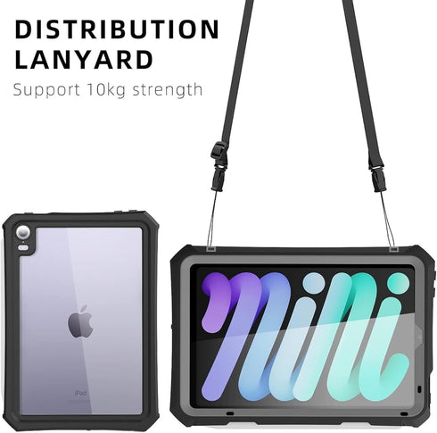 MRUOZRUI Waterproof Case for iPad Mini 6 2021 6th Generation 8.3 Inch, Full Body Heavy Duty Protection with Built-in