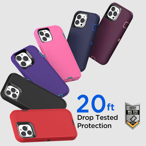 AICase iPhone 13 Pro Case (6.1") - Rugged, Heavy Duty, Shockproof, Dust Proof, with Glass Screen Protector.