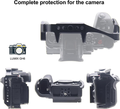 GH6 Cage for Panasonic Lumix GH6 Camera, Full Cage with Non Slip Silicone Mat