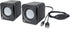 MANHATTAN USB Powered Stereo Speaker System - Small Size with Volume Control & 3.5mm Audio Plug, Black Silver