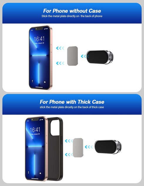 2 Pack Magnetic Phone Holder for Car - Upgrade Magnet with 360 Rotation, Compatible with All Smartphones, Dashboard
