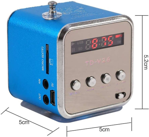 Fosa Digital Portable Mini Speaker for Music MP3/4 Player, FM Radio for Outdoors & Indoors (Blue)