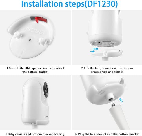 Koroao Flexible Twist Baby Monitor Mount for VTech Advanced HQ Max Baby Monitor Camera (White)