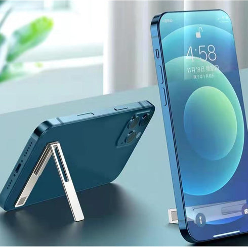 ThFmlva 2-Pack Ultra-Thin Alloy Phone Kickstand - Adjustable, Foldable & Magnetic for Home/Office/Travel - Slivery