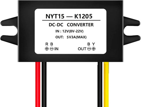 NOYITO DC to DC 5V 2A 3A Converter Buck Module, 12V 16V 6V-22V to 5V 3A Max Power Converter