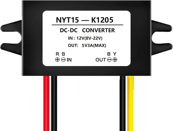 NOYITO DC to DC 5V 2A 3A Converter Buck Module, 12V 16V 6V-22V to 5V 3A Max Power Converter