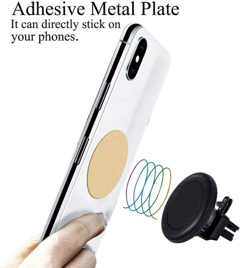 ACKLLR 16 Pieces Phone Car Mount Metal Plate with Adhesive for Magnetic Mount, 8 Rectangular and 8 Round
