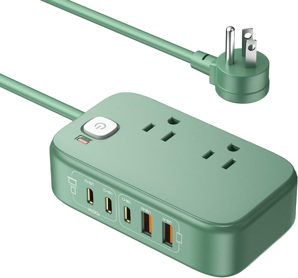 VPSUN Travel Power Strip, Fast USB Charging Station 65W Max 7-in-1 USB Charger