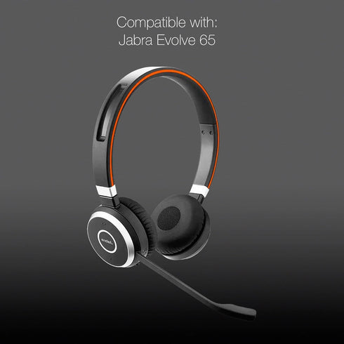 Global Teck Cushions for Jabra Evolve 20, 30, 40, 65 Headsets, Leather Replacement Kit #GTW 6600-02