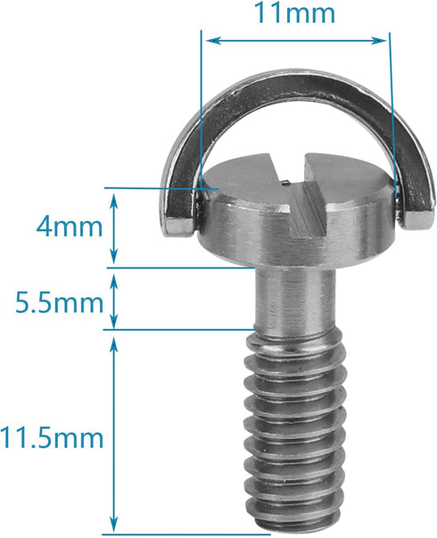 Shaft D-Ring 1/4 Inch Screw for Camera Tripod Monopod QR Plate, Quick Release Plate