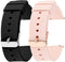 2 Pcs Quick-Release Silicone Watch Bands, Waterproof Soft Straps with Stainless Steel Buckle for Smart Watch