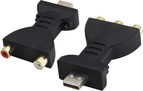 zdyCGTime 2pcs USB 2.0 Male to 2/3RCA Female Jack Splitter Audio Video AV