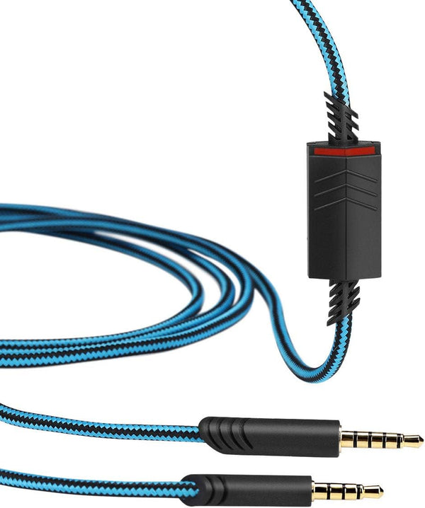 Replacement Audio Cable, Compatible with Astro A40 A40TR Gaming Headset, Inline Mute Wire (Blue)