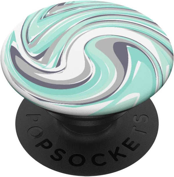 Mint Teal with White and Gray Color Swirls PopSockets PopGrip: Swappable Grip for Phones & Tablets