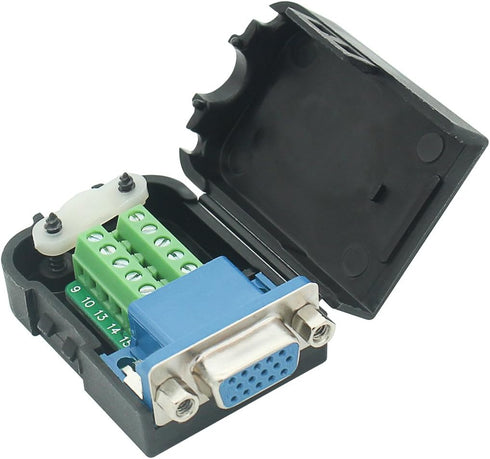 HDB15 3+6 HDMI Female to VGA Female D-SUB 15 Pin Terminal Connector, DB15 Adapter with Case