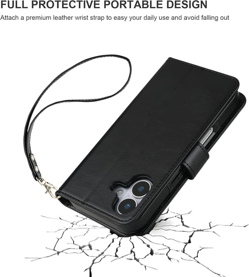 Bocasal 17 6.3 Inch for iPhone Wallet Case Compatible with MagSafe Wireless Charging, RFID Blocking Magnetic Leather